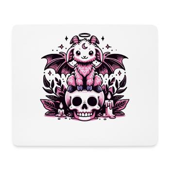 Kawaii Pastel Goth Cute Creepy Ziege Fledermaus - Mousepad (Querformat) - Weiß - Vorne