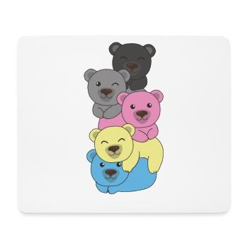 Drapeau polygenre Pride LGBTQ Ours mignon - Tapis de souris (format paysage) - blanc - Devant