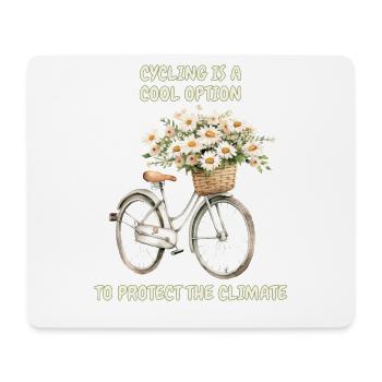 Cycling is a cool option to protect the climate - Mouse Pad (horizontal) - white - Front