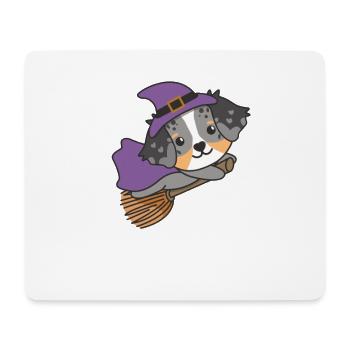 Berger australien Halloween sorcière enfants sorcières - Tapis de souris (format paysage) - blanc - Devant