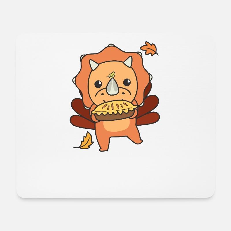 thanksgiving day outfits Truthahn Triceratops mit - Mousepad (Querformat) - Weiß