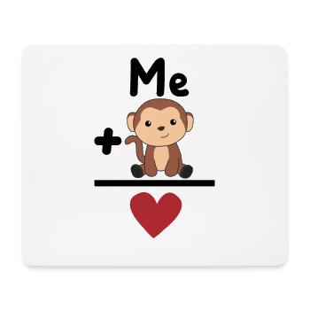 Lieblingstier Affe Liebe Herz Affen - Mousepad (Querformat) - Weiß - Vorne