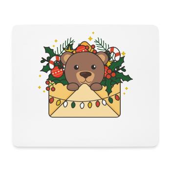 Ours Noël Lettre Hiver Animaux Ours - Tapis de souris (format paysage) - blanc - Devant