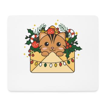Chat Noël Lettre Hiver Animaux Chats - Tapis de souris (format paysage) - blanc - Devant