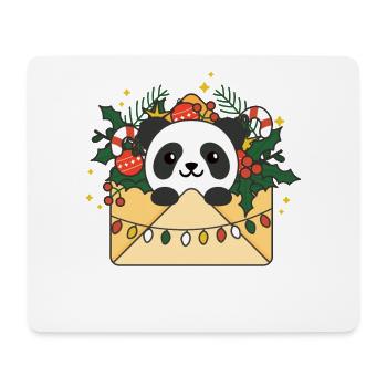 Panda Noël Lettre Hiver Animaux Pandas - Tapis de souris (format paysage) - blanc - Devant