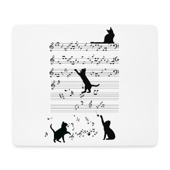 Chats sur les notes de musique Chats sur les partitions - Tapis de souris (format paysage) - blanc - Devant