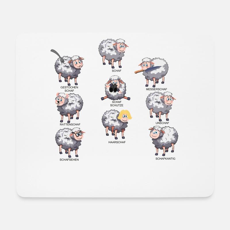 Lustige Schafe Tiere Schaf Sprüche - Mousepad (Querformat) - Weiß