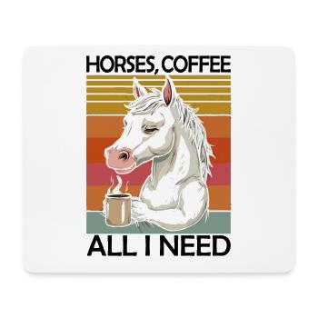 Lustiges Pferd Kunst Pferdebesitzer Pferde Kaffee - Mousepad (Querformat) - Weiß - Vorne