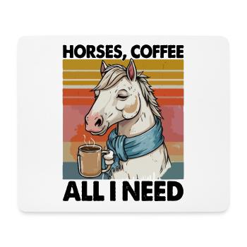 Lustiges Pferd Kunst Pferdebesitzer Pferde Kaffee - Mousepad (Querformat) - Weiß - Vorne