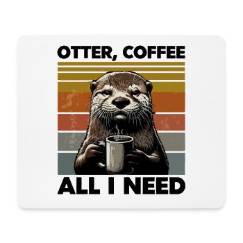 Lustiges Otter Coffee Zoo Retro Kaffee All I Need - Mousepad (Querformat) - Weiß - Vorne