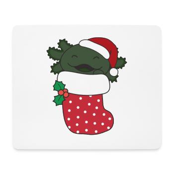 De jolis axolotls en chaussettes de Noël pour Noël - Tapis de souris (format paysage) - blanc - Devant