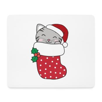Chats mignons en chaussettes de Noël pour Noël - Tapis de souris (format paysage) - blanc - Devant