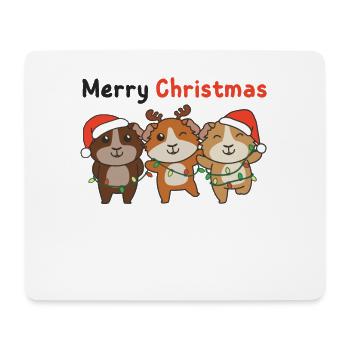Guinea Pig Christmas Winter Animals - Mouse Pad (horizontal) - white - Front