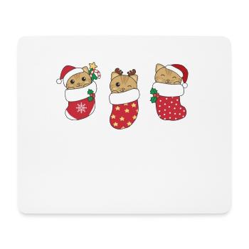 Chats mignons en chaussettes de Noël pour Noël - Tapis de souris (format paysage) - blanc - Devant