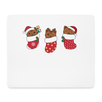 Chats mignons en chaussettes de Noël pour Noël - Tapis de souris (format paysage) - blanc - Devant