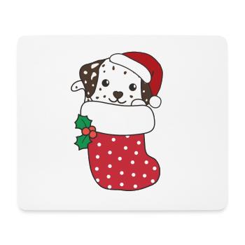 Cute dogs in Christmas socks for Christmas - Mouse Pad (horizontal) - white - Front