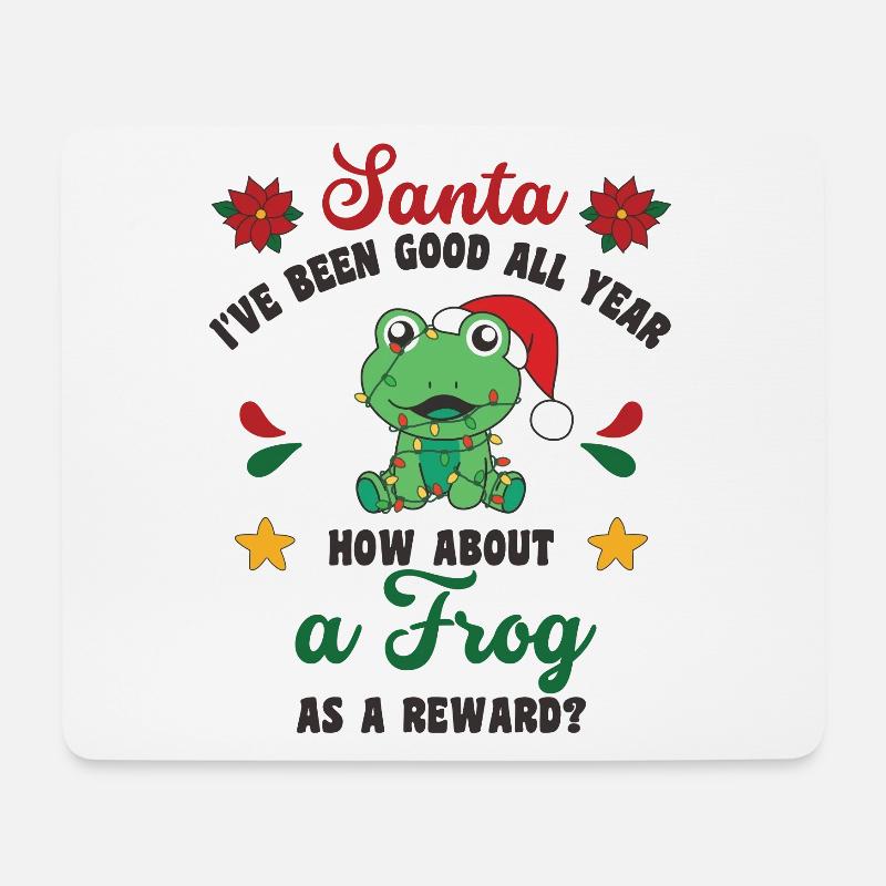 Ich will ein Frosch zu Weihnachten süße Frösche - Mousepad (Querformat) - Weiß