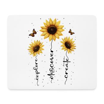 Fleurs d’été Fleur Inspiration Dicton de motivation - Tapis de souris (format paysage) - blanc - Devant