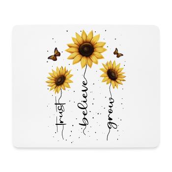 Fleurs d’été Fleur Inspiration Dicton de motivation - Tapis de souris (format paysage) - blanc - Devant
