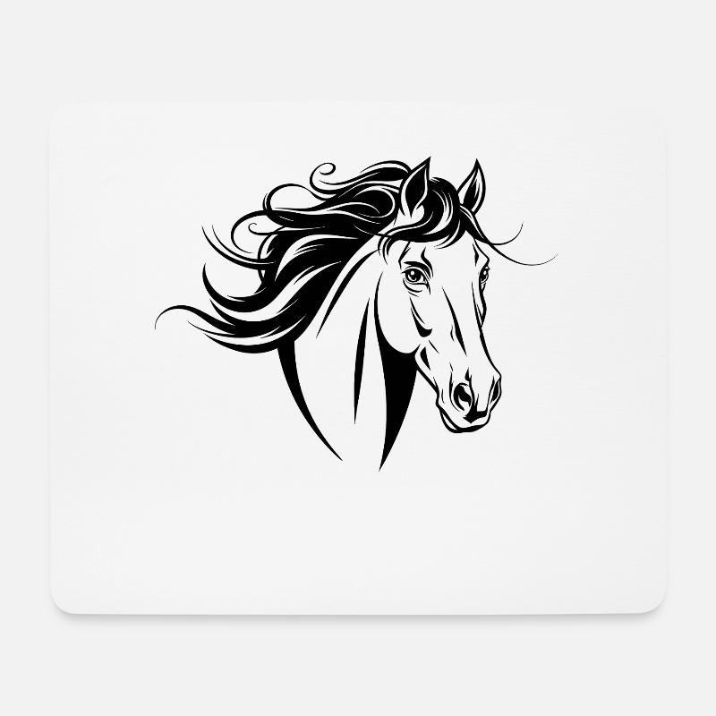 Pferde Liebhaber Pferdeporträt - Mousepad (Querformat) - Weiß
