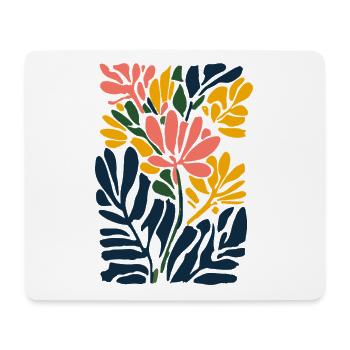 Art floral rétro : inspiré de Matisse - Tapis de souris (format paysage) - blanc - Devant