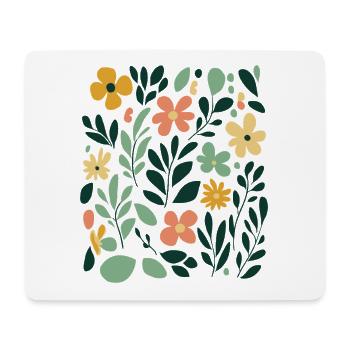 Abstract flowers: play of colours in the Matisse style - Mouse Pad (horizontal) - white - Front