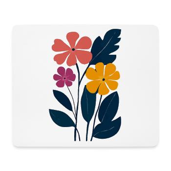 Fleurs abstraites : jeux de couleurs dans le jardin - Tapis de souris (format paysage) - blanc - Devant