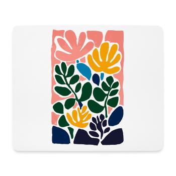 Abstract flowers: play of colours in the Matisse style - Mouse Pad (horizontal) - white - Front