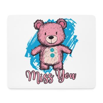 Teddy bear Miss You: Heartfelt design for friends - Mouse Pad (horizontal) - white - Front