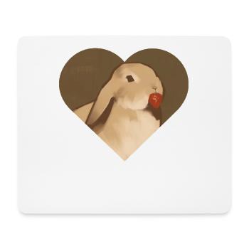 Bunny with strawberry: Cute design for fans - Mouse Pad (horizontal) - white - Front