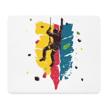 Indoor Klettern: Am Limit in der Kletterhalle - Mousepad (Querformat) - Weiß - Vorne