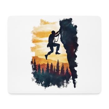 Kletterer Silhouette: Am Limit in den Alpen - Mousepad (Querformat) - Weiß - Vorne