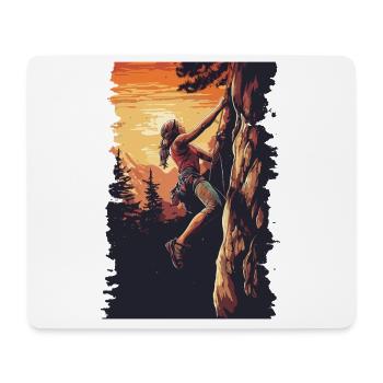 Climbing in the Alps: Amour Rock Sunset - Mouse Pad (horizontal) - white - Front