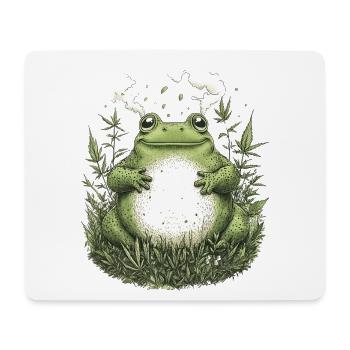 Stoned Frog in the Grass - Weed Frog Design - Mouse Pad (horizontal) - white - Front