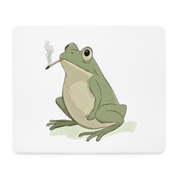 Frosch mit Zigarette im Mund - Weed Frosch Design - Mousepad (Querformat) - Weiß - Vorne