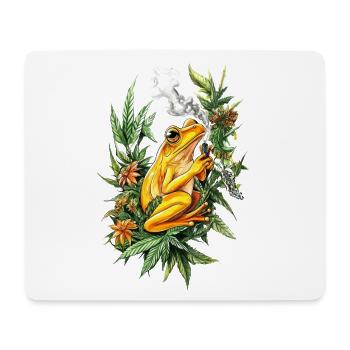 Yellow frog with joint in the jungle - Weed Frog - Mouse Pad (horizontal) - white - Front