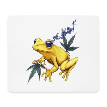 Yellow Frog with Cloud of Smoke - Weed Frog - Mouse Pad (horizontal) - white - Front