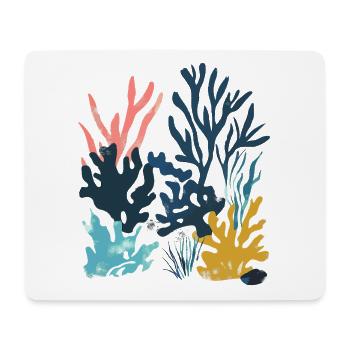 Matisse inspiriert: Abstraktes Korallenriff Bunt - Mousepad (Querformat) - Weiß - Vorne