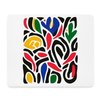 Matisse inspiriert: Abstraktes Blumenmuster Bunt - Mousepad (Querformat) - Weiß - Vorne