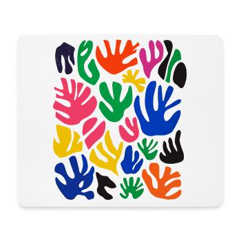 Matisse inspiriert: Abstraktes Blumenmuster Bunt - Mousepad (Querformat) - Weiß - Vorne