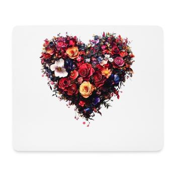 Cœur de fleurs riches - Splendeur florale luxuriante - Tapis de souris (format paysage) - blanc - Devant