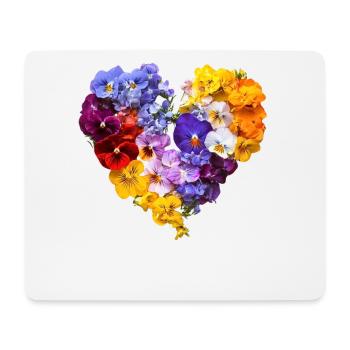 Heart of Pansies - Colorful Blossom Speech - Mouse Pad (horizontal) - white - Front