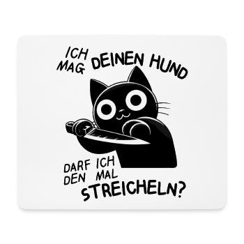 Süße Katze mit Messer – Niedlich, aber tödlich - Mousepad (Querformat) - Weiß - Vorne