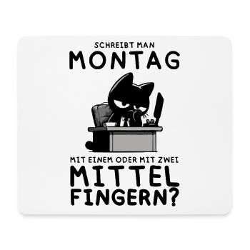 Genervte Bürokatze – Chef des inneren Kündigens - Mousepad (Querformat) - Weiß - Vorne