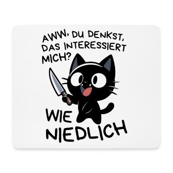 Katze mit Messer – Süß, aber absolut gefährlich - Mousepad (Querformat) - Weiß - Vorne