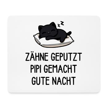 Zähne geputzt Gute Nacht - Kätzchen Schlafshirt - Mousepad (Querformat) - Weiß - Vorne