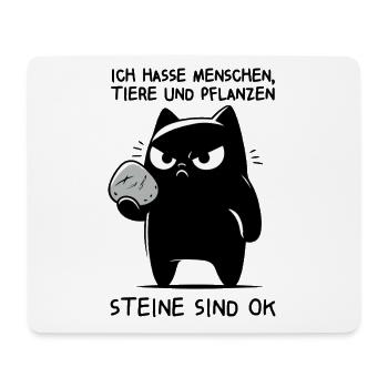 Ich hasse Menschen, Tiere und Pflanzen - Katze - Mousepad (Querformat) - Weiß - Vorne