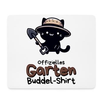 Offizielles Garten Buddel-Shirt mit Katze - Mousepad (Querformat) - Weiß - Vorne