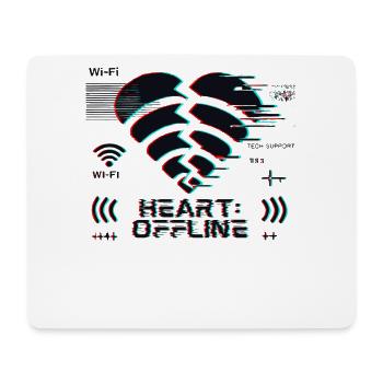 Heart: Offline – Glitch Korrupt Herz Verbindung - Mousepad (Querformat) - Weiß - Vorne