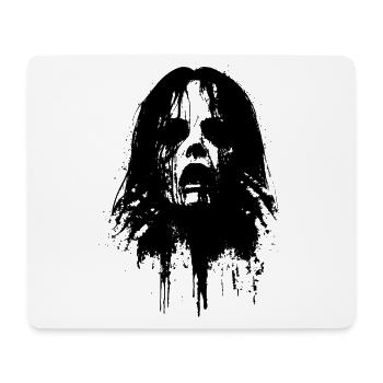 Dämonischer Frauenkopf mit leeren Augen - Mousepad (Querformat) - Weiß - Vorne